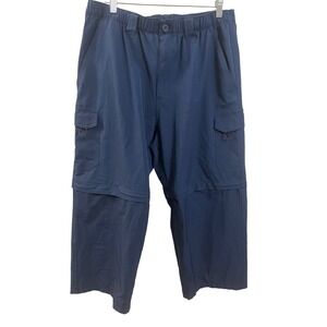 Reel Legends Mens NavyBlue Performance Cargo Pants Stretch HikingFishing L 36/38